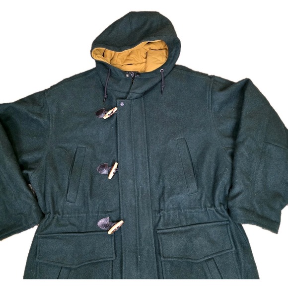 Aberdeen Wool Coat Jacket Men's‎ Size XL Made in The USA Nautical Green Wood